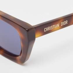 Pre Owned Dior Brown Tortoise DiorMidnight S31 Frame Square Sunglasses