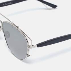 Pre Owned Dior Silver Tone/Black Mirrored 84J0T Dior Technologic Sunglasses