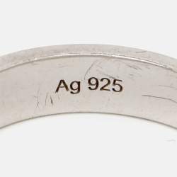 Pre Owned Dior CD Diamond Sterling Silver Ring Size 58