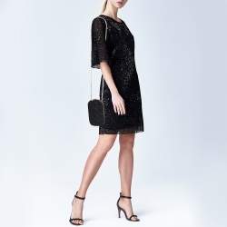 Dior Black Cannage Leather Lady Dior Call'in Dior Phone Holder with Chain