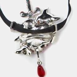 Pre Owned Dior La Fiancée du Pirate Crystal Pendant Ribbon Choker Necklace