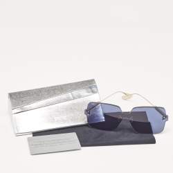 Pre Owned Dior Blue/Gold DiorColorQuake1Rimless Shield Sunglasses