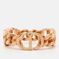 Pre Owned Dior CD Petit Gold Tone Ring Size 52