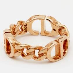 Pre Owned Dior CD Petit Gold Tone Ring Size 52