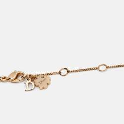 Dior Crystal Heart  Gold Tone Pendant Necklace