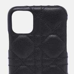 Pre Owned Dior Black Cannage Quilted Leather iPhone 11 Pro Max Case