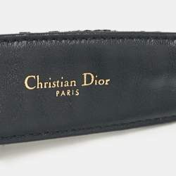 Pre Owned Dior Navy Blue Oblique Canvas 30 Montaigne Buckle Belt 75 CM