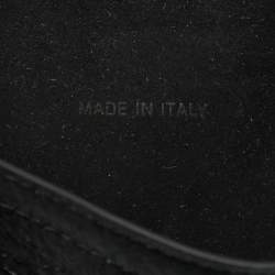 Dior Black Crinkled Leather and Elastic Saddle Belt 90 CM