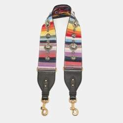 Dior Multicolor Embroidered Canvas Studded Shoulder Bag Strap