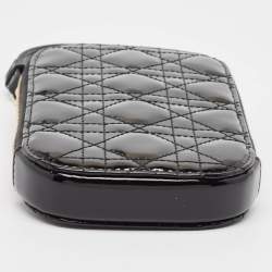 Dior Black Cannage Patent Leather Call'in Chain Phone Holder 