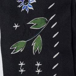 Pre Owned Dior Black Printed Silk L'Hiver Mitzah Scarf 