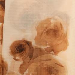 Pre Owned Dior Peach Pink Rose Print Silk Scarf