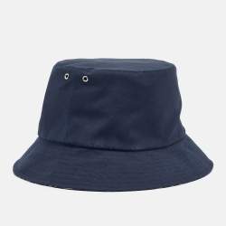 Pre Owned Dior Navy Blue Oblique Teddy-D Brim Cotton Blend Reversible Bucket Hat