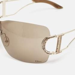 Dior Brown Gradient Diorly1 Crystals Shield Sunglasses