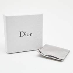 Pre Owned Dior Tribales Grey Faux Pearl Silver Tone Earrings