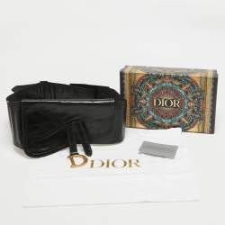 Dior Black Glossy Leather Saddle Wrap Belt