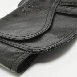 Dior Black Glossy Leather Saddle Wrap Belt