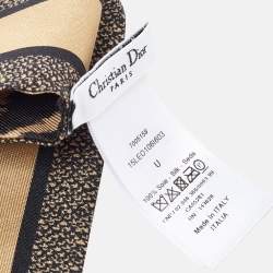 Dior Beige/Black Leopard Print Silk Mizza Mitzah Scarf