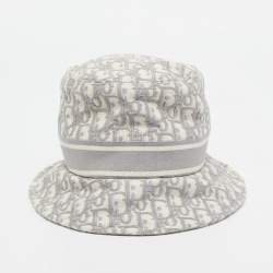 Christian Dior Grey Oblique Jacquard Bucket Hat