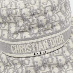 Christian Dior Grey Oblique Jacquard Bucket Hat
