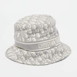 Christian Dior Grey Oblique Jacquard Bucket Hat