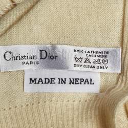 Dior Cream Cashmere Fringed Stole