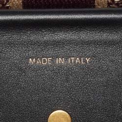 Dior Burgundy Embroidered Canvas and Leather Book Shoulder Strap