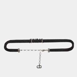 Dior J'adior Crystal Studded Black Velvet Choker Necklace