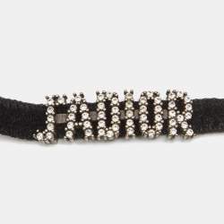 Dior J'adior Crystal Studded Black Velvet Choker Necklace