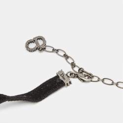 Dior J'adior Crystal Studded Black Velvet Choker Necklace