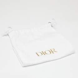 Pre Owned Dior Grey/White Embroidered Logo Canvas and Leather Shoulder Bag Strap