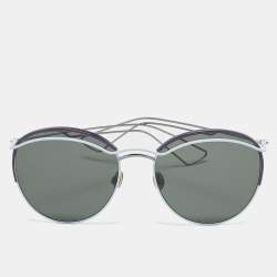 Pre Owned Dior Light Blue/Purple DiorRound Frame Aviator Sunglasses