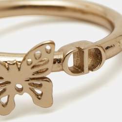 Pre Owned Dior Butterfly Gold Tone Ring Size 52