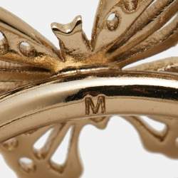 Pre Owned Dior Butterfly Gold Tone Ring Size 52