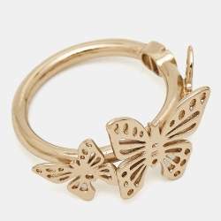 Pre Owned Dior Butterfly Gold Tone Ring Size 52