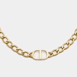 Pre Owned Dior 30 Montaigne Gold Tone Thin Choker Necklace