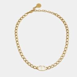 Pre Owned Dior 30 Montaigne Gold Tone Thin Choker Necklace