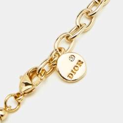 Dior 30 Montaigne Faux Pearl Gold Tone Choker Necklace