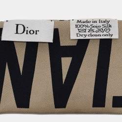 Pre Owned Dior Blue/Grey J'Adior Oblique Print Silk Mitzah Scarf