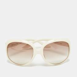 Dior White/Brown Gradient Glossy 1 Oversized Sunglasses