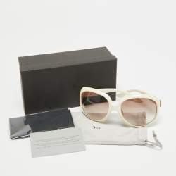 Dior White/Brown Gradient Glossy 1 Oversized Sunglasses