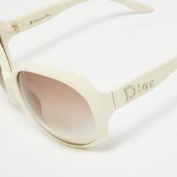 Dior White/Brown Gradient Glossy 1 Oversized Sunglasses