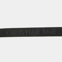 مملوكة مسبقًا Dior Black Canvas and Leather CD Logo Slim Belt