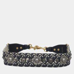 Pre Owned Christian Dior Studded Jacquard Strap