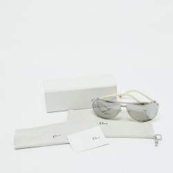 Pre Owned Dior Silver Tone/Grey DiorChicago2 STR Aviator Sunglasses