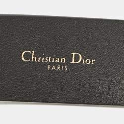 Dior Black Leather Diorquake Buckle Belt 80CM