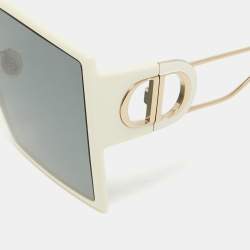 Pre Owned Dior Off White/Black 30 Montaigne Square Sunglasses