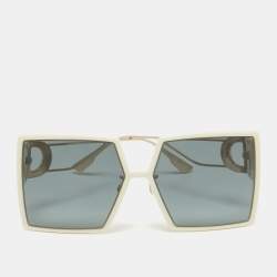 Pre Owned Dior Off White/Black 30 Montaigne Square Sunglasses