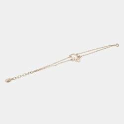 Dior Oblique Charm Crystals Gold Tone Double Chain Bracelet