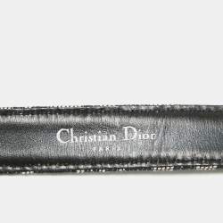 Dior Black Oblique Canvas and Leather CD Logo Buckle Belt 75 CM